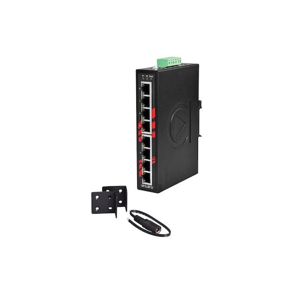 8-Port Industrial Gigabit Unmanaged Ethernet Switch, w/8-10/100/1000Tx